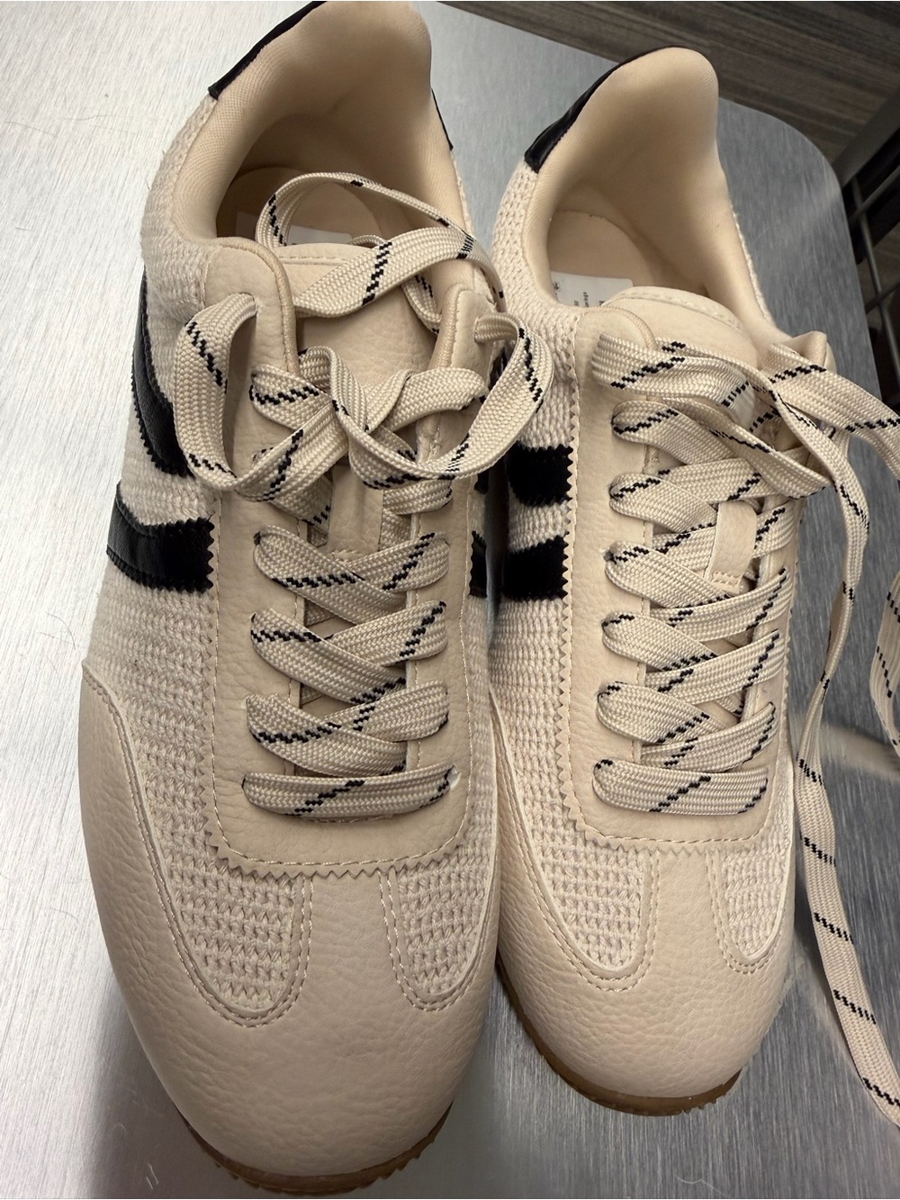 Dolce Vita Beige and Black Women's Sneakers - Picture 2 of 3